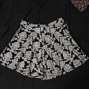 Black and White Skater Skirt